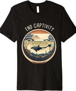 Orca End Captivity Free The Orcas Marine Protection Activist Premium T-Shirt