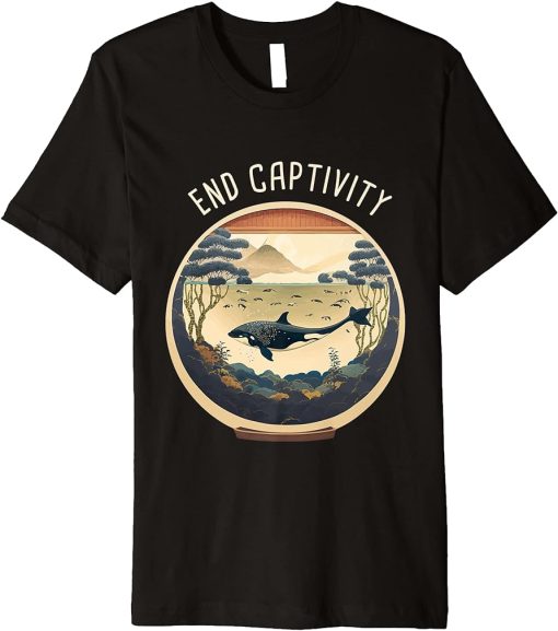 Orca End Captivity Free The Orcas Marine Protection Activist Premium T-Shirt