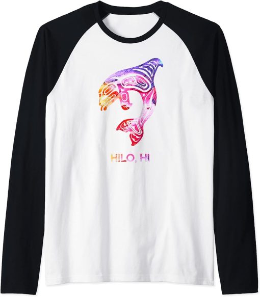 Tribal Hilo Orca Killer Whale Indigenous Native Raglan Baseball Tee