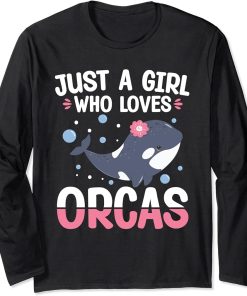 Funny Orca Lover Graphic for Women Girls Kids Orca Lover Long Sleeve T-Shirt