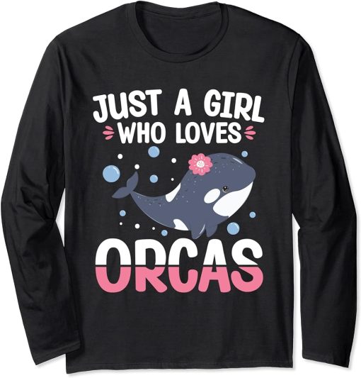 Funny Orca Lover Graphic for Women Girls Kids Orca Lover Long Sleeve T-Shirt