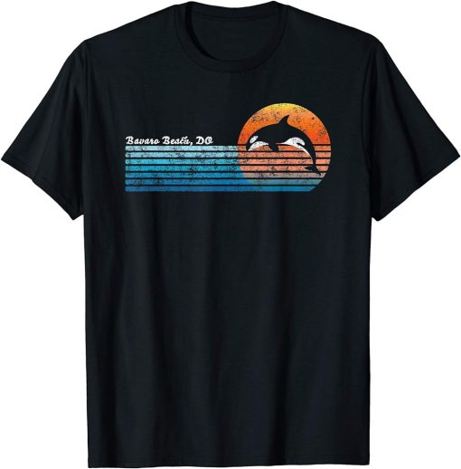 Vintage Bavaro Beach, Retro 80s Orca Sunset T-Shirt